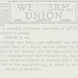 Telegram: 1937 February 22