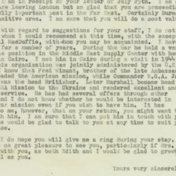 Letter: 1950 August 5