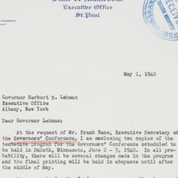 Letter: 1940 May 1