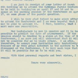 Letter: 1939 March 9