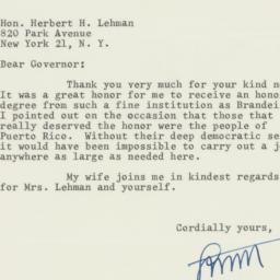 Letter: 1961 October 25