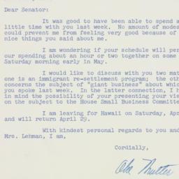Letter: 1957 April 12
