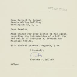 Letter: 1954 May 12