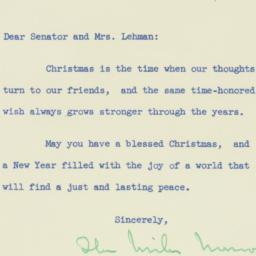 Letter: 1953 December 25