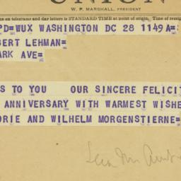 Telegram: 1953 March 28