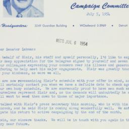Letter: 1954 July 6