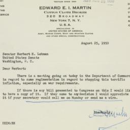 Letter: 1950 August 25