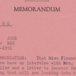 Memorandum: 1951 August 15