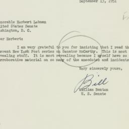 Letter: 1951 September 13