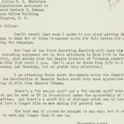 Letter: 1952 July 1