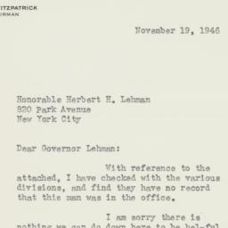 Letter: 1946 November 19