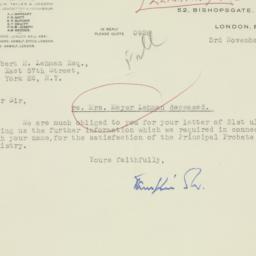 Envelope: 1947 November 3
