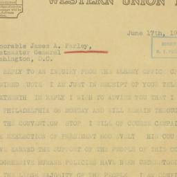 Telegram: 1936 June 17