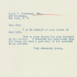 Letter: 1934 June 26