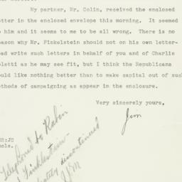 Letter: 1938 October 20