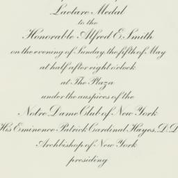 Invitation: 1930 May 5