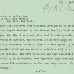 Telegram: 1943 May 5