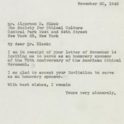 Letter: 1945 November 20