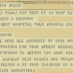 Telegram: 1963 February 12