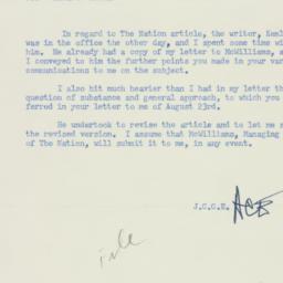 Memorandum: 1955 August 26