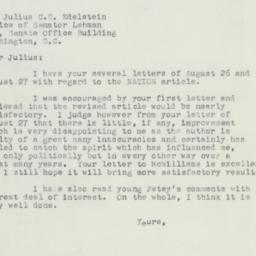 Letter: 1955 August 31