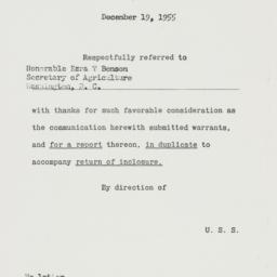 Letter: 1955 December 19