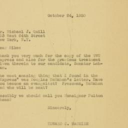 Letter: 1950 October 24