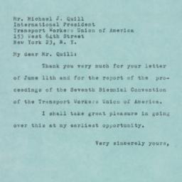 Letter: 1951 June 18
