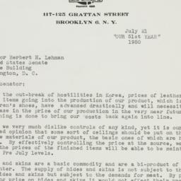Letter: 1950 July 21