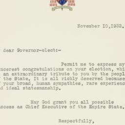 Letter: 1932 November 10