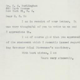 Letter: 1955 November 10