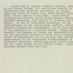 Memorandum: 1946 August 15
