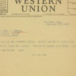 Telegram: 1937 November 17
