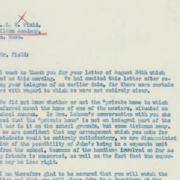 Letter: 1933 August 26