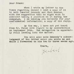 Letter: 1960 October 8