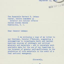 Letter: 1950 September 14