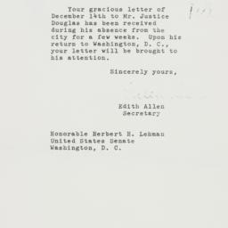 Letter: 1954 December 16