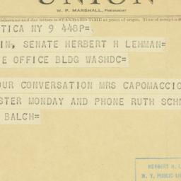 Telegram: 1953 January 9
