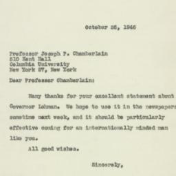 Letter: 1946 October 26