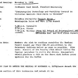 Announcements, 1976-11-04. ...