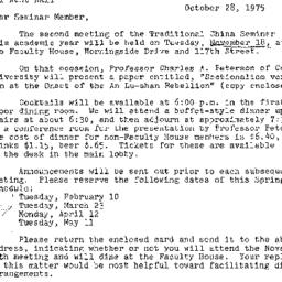 Announcements, 1975-10-28. ...