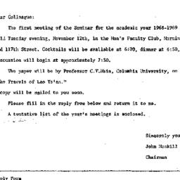 Announcements, 1968-10-14. ...