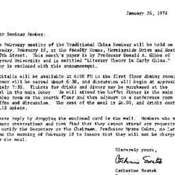 Announcements, 1974-01-26. ...
