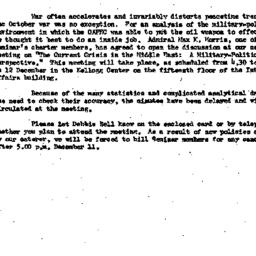 Announcements, 1973-12-12. ...
