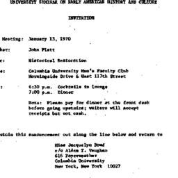 Announcements, 1970-01-13. ...