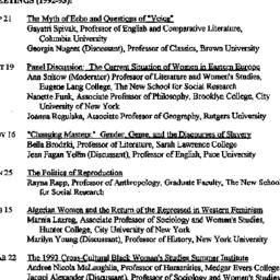Schedules, Women and Societ...