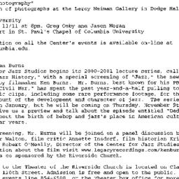 Announcements, 2000-11-05. ...