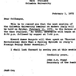 Announcements, 1972-02-01. ...