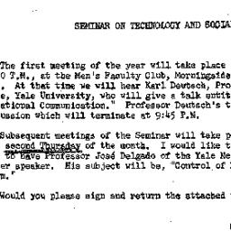 Announcements, 1966-10-13. ...