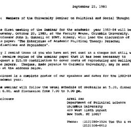 Announcements, 1983-09-25. ...
